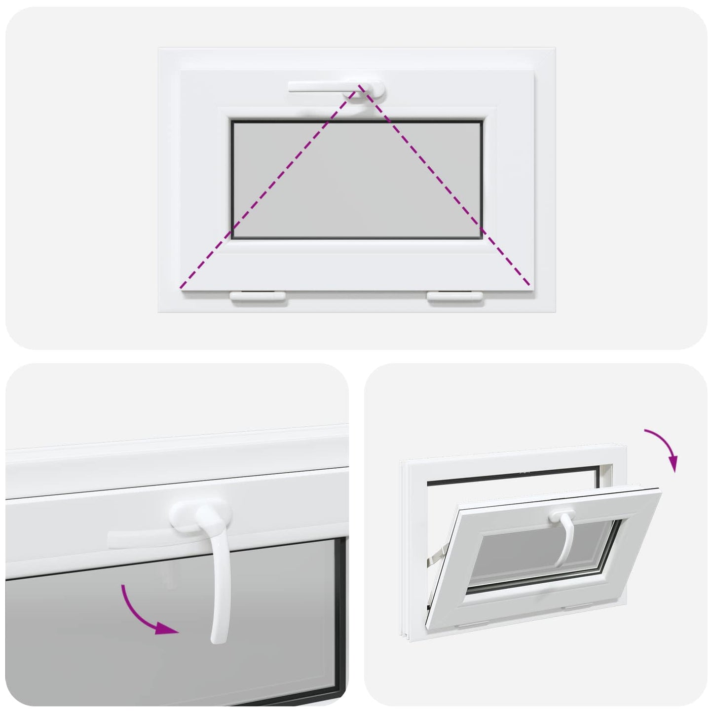 vidaXL Basement Window RISOR 60 x 40 cm PVC and Glass White