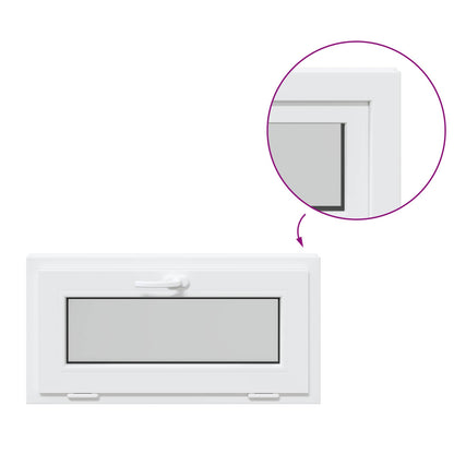 vidaXL Basement Window RISOR 80 x 40 cm PVC and Glass White