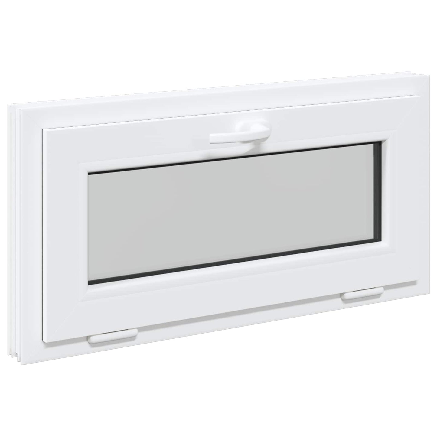 vidaXL Basement Window RISOR 80 x 40 cm PVC and Glass White