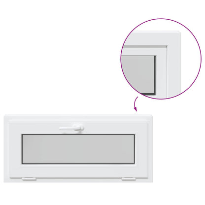 vidaXL Basement Window RISOR 90 x 40 cm PVC and Glass White