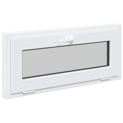 vidaXL Basement Window RISOR 90 x 40 cm PVC and Glass White