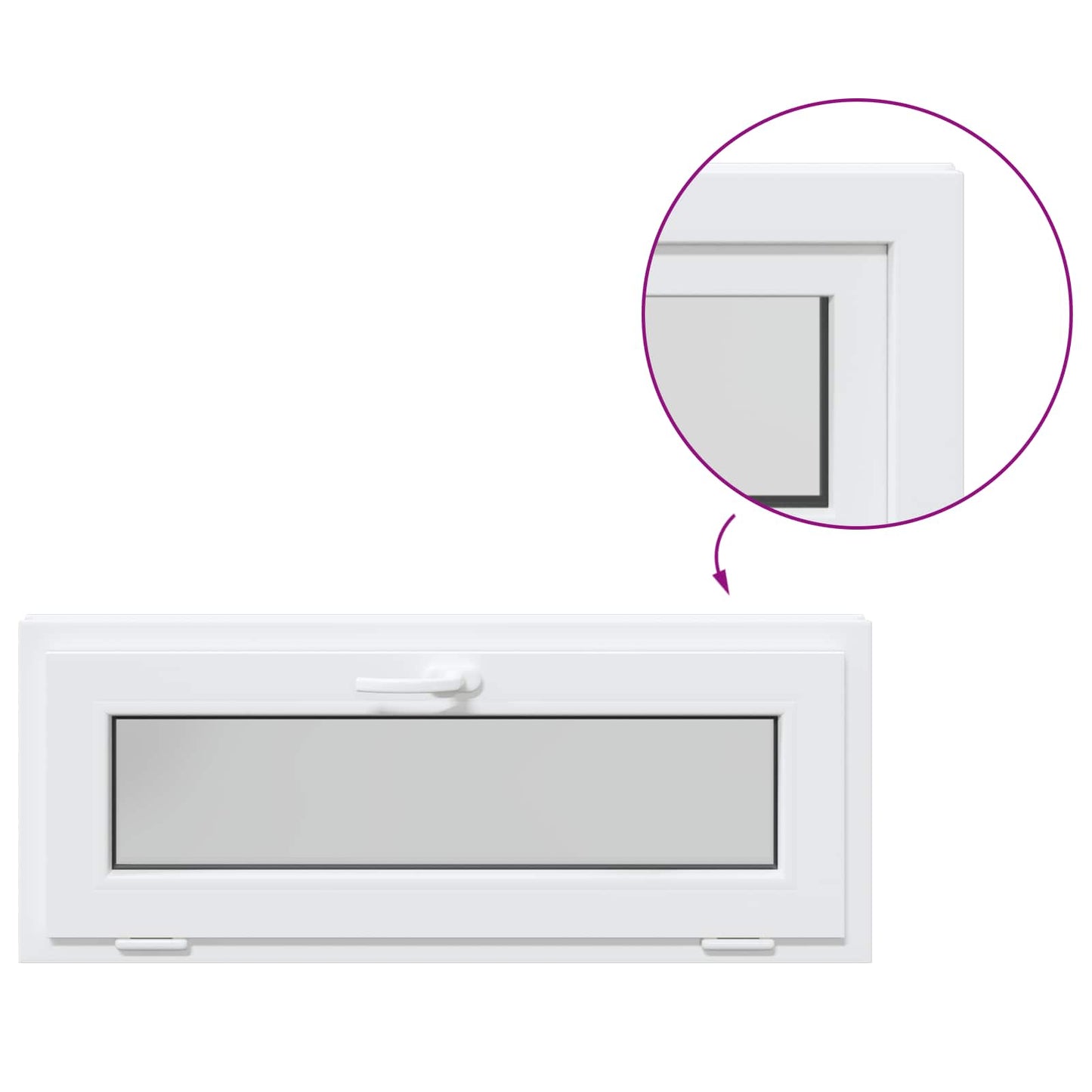 vidaXL Basement Window RISOR 110 x 40 cm PVC and Glass White