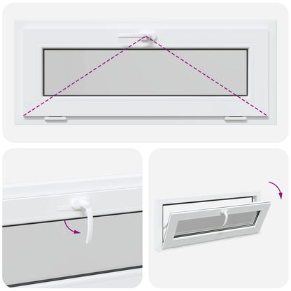 vidaXL Basement Window RISOR 110 x 40 cm PVC and Glass White