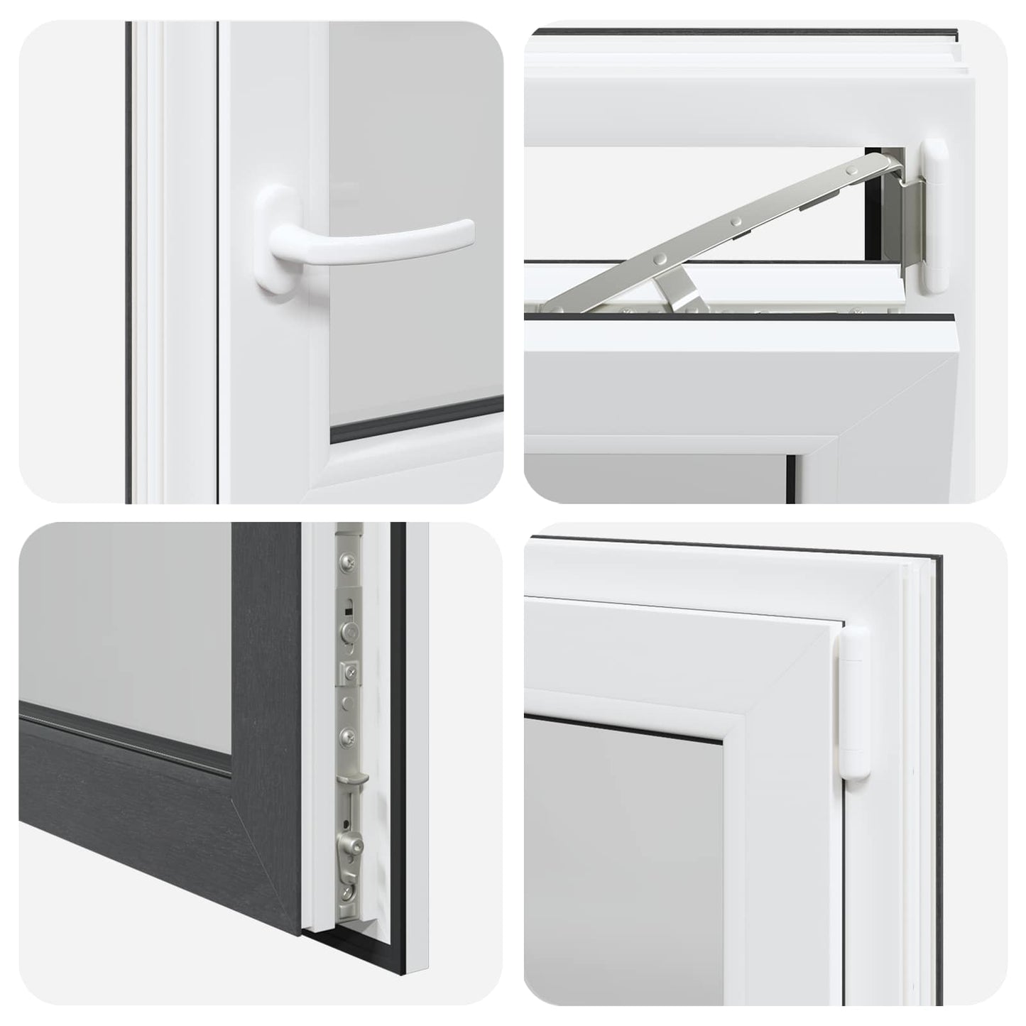 vidaXL Basement Window RISOR 50 x 50 cm PVC and Glass Anthracite
