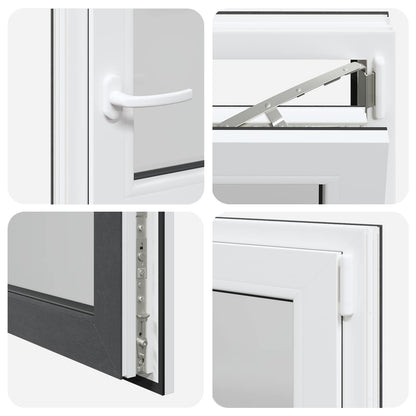 vidaXL Basement Window RISOR 50 x 50 cm PVC and Glass Anthracite