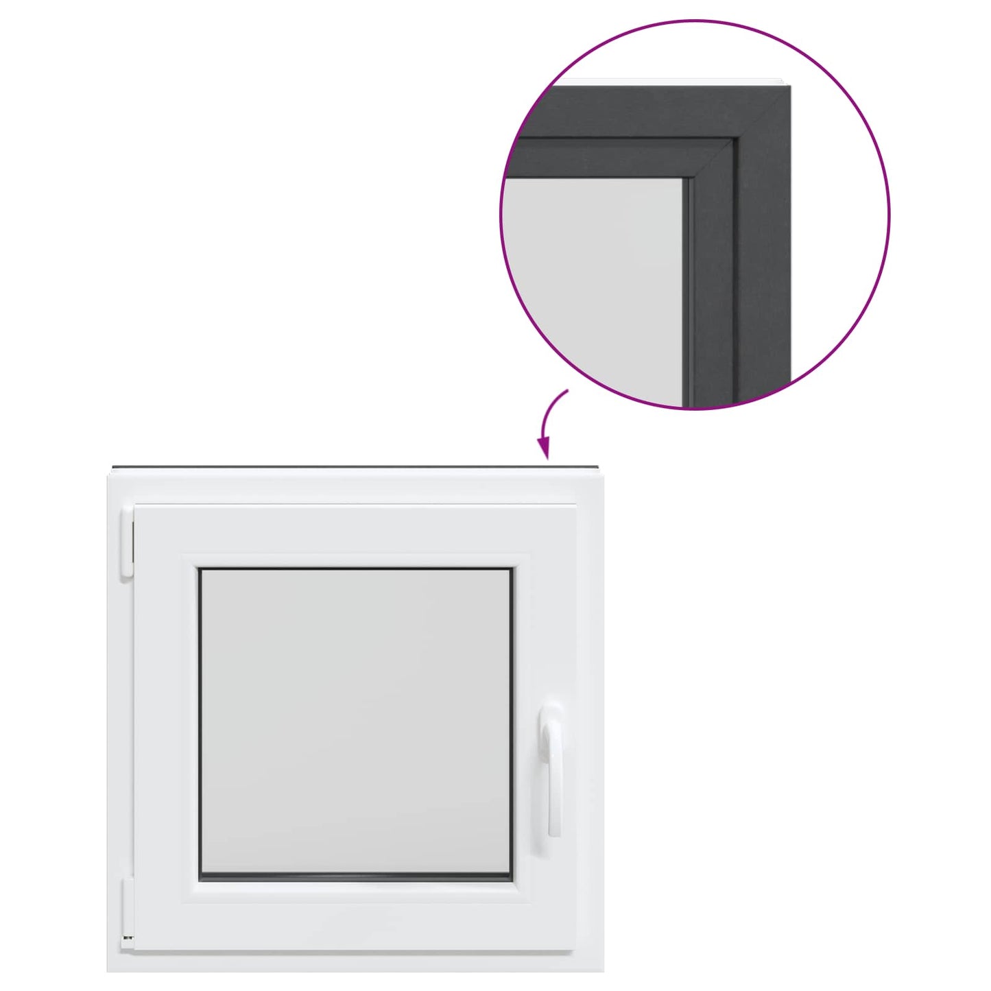 vidaXL Basement Window RISOR 50 x 50 cm PVC and Glass Anthracite