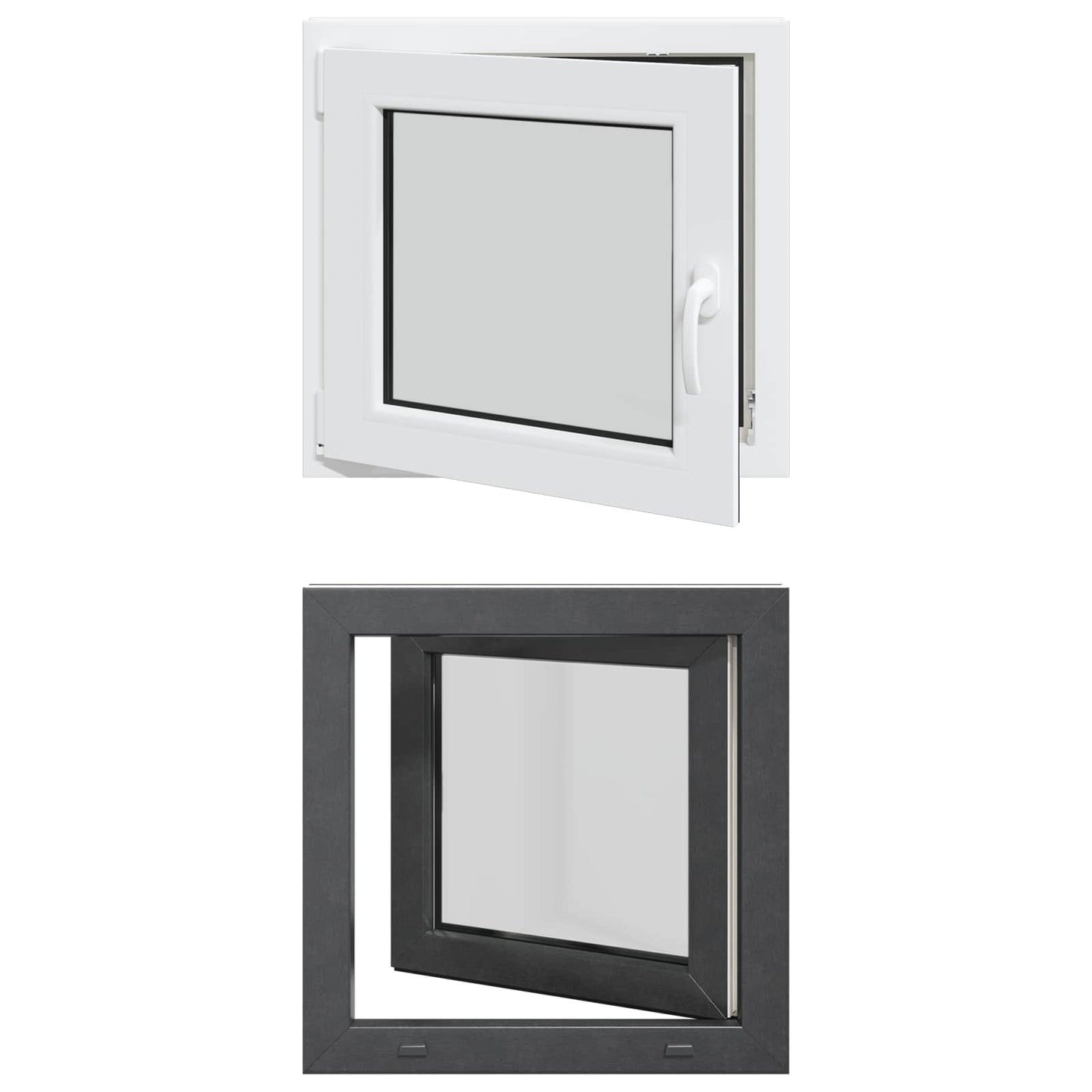 vidaXL Basement Window RISOR 50 x 50 cm PVC and Glass Anthracite