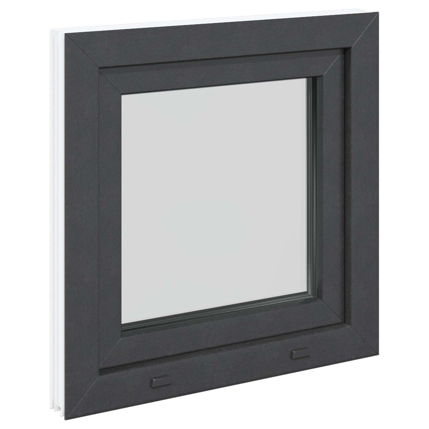 vidaXL Basement Window RISOR 50 x 50 cm PVC and Glass Anthracite