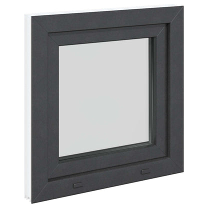 vidaXL Basement Window RISOR 50 x 50 cm PVC and Glass Anthracite