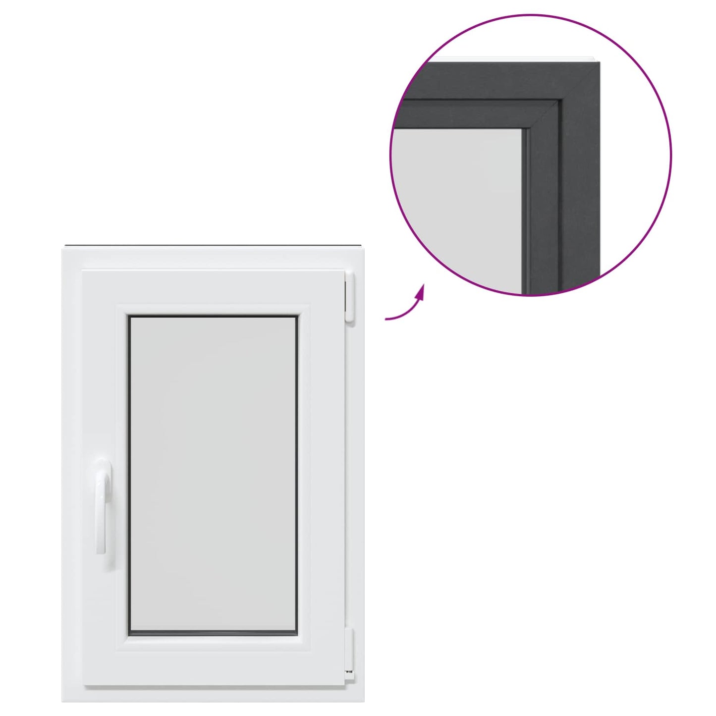 vidaXL Basement Window RISOR 50 x 75 cm PVC and Glass Anthracite