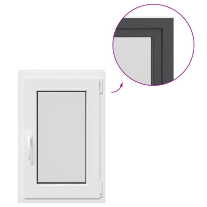 vidaXL Basement Window RISOR 50 x 75 cm PVC and Glass Anthracite