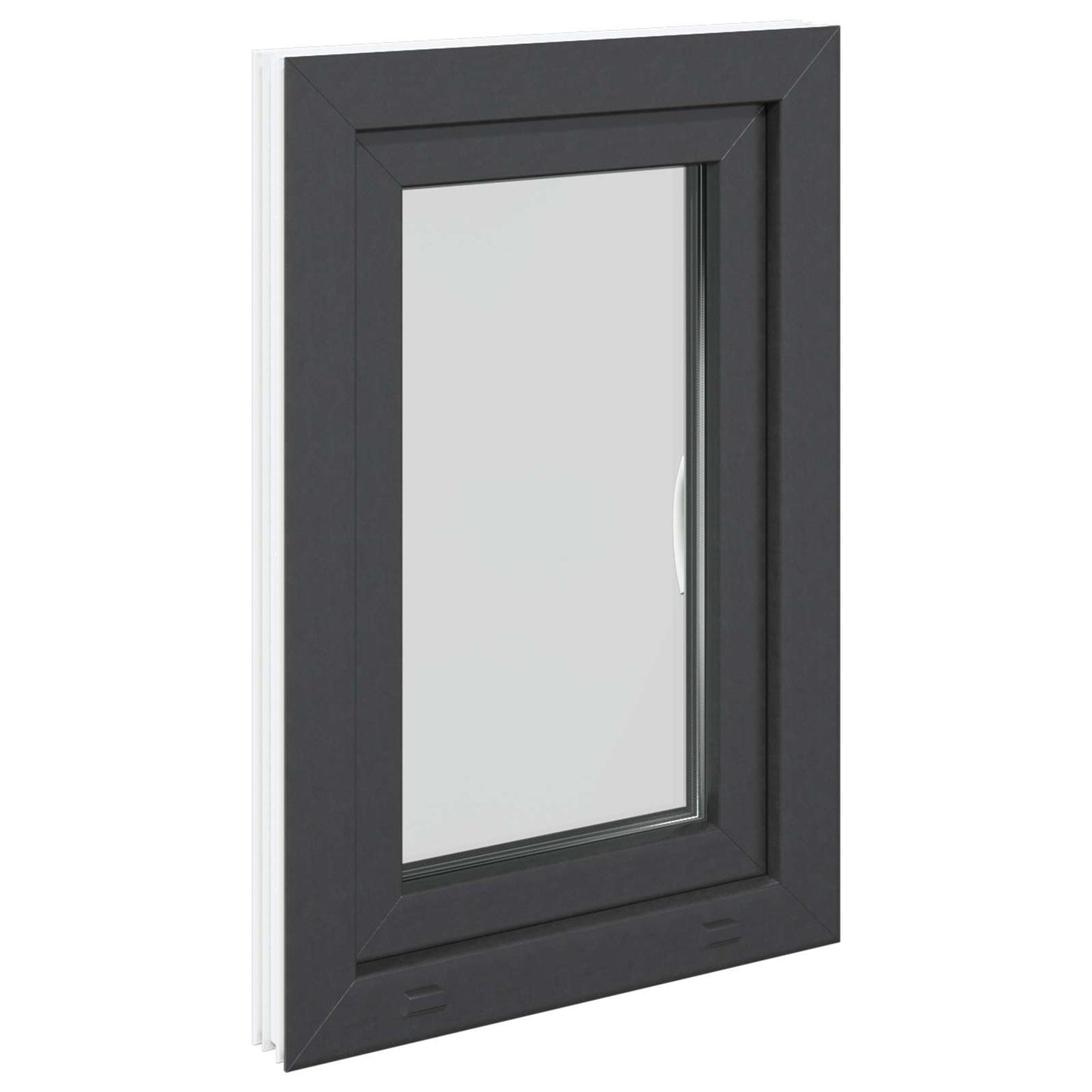 vidaXL Basement Window RISOR 50 x 75 cm PVC and Glass Anthracite