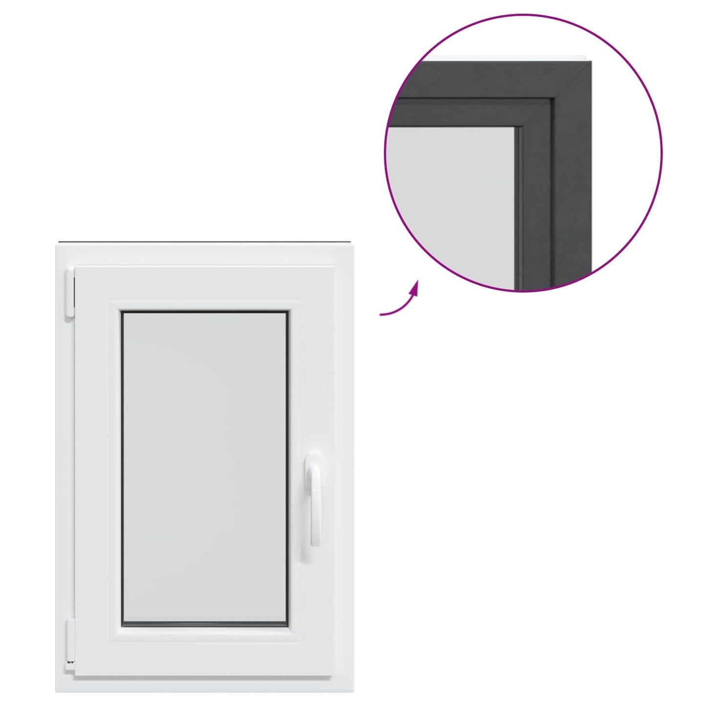 vidaXL Basement Window RISOR 50 x 75 cm PVC and Glass Anthracite