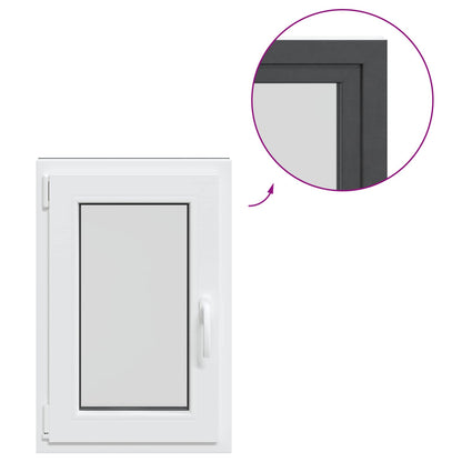 vidaXL Basement Window RISOR 50 x 75 cm PVC and Glass Anthracite