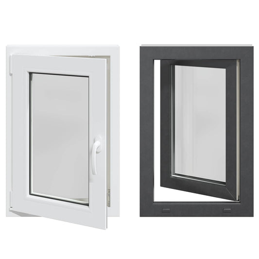 vidaXL Basement Window RISOR 50 x 75 cm PVC and Glass Anthracite