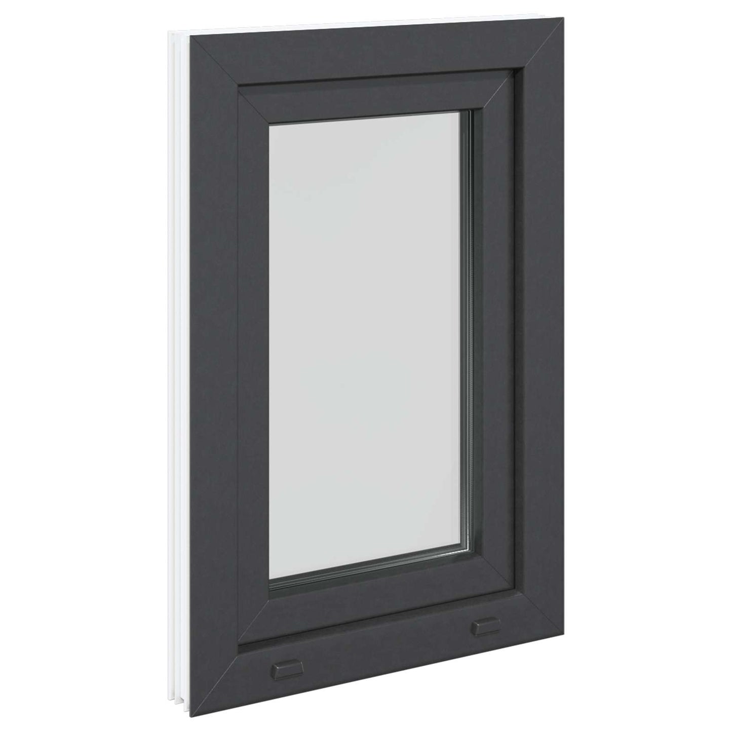 vidaXL Basement Window RISOR 50 x 75 cm PVC and Glass Anthracite