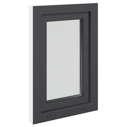 vidaXL Basement Window RISOR 50 x 75 cm PVC and Glass Anthracite