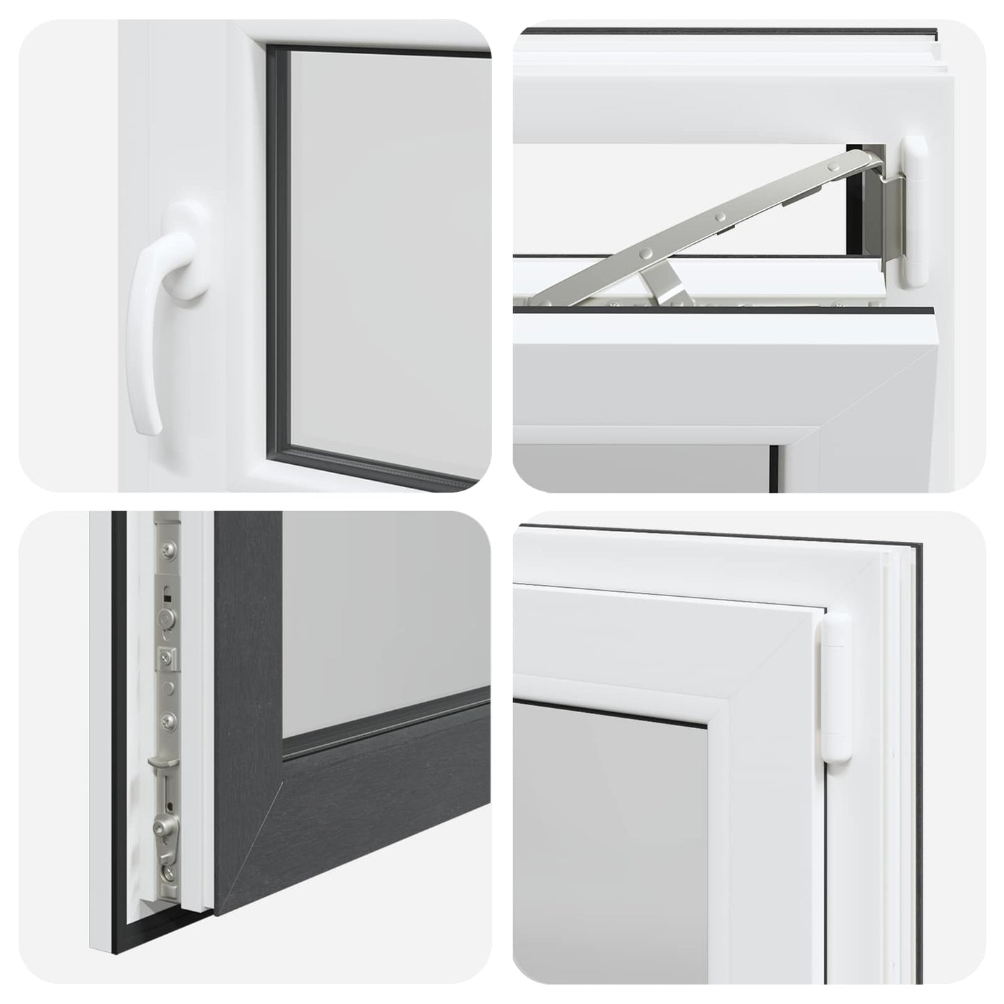 vidaXL Basement Window RISOR 60 x 60 cm PVC and Glass Anthracite