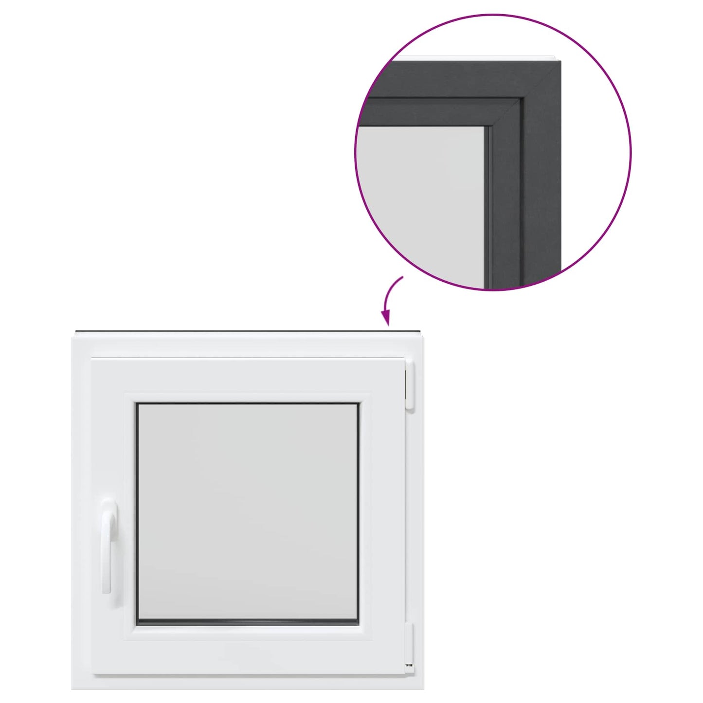 vidaXL Basement Window RISOR 60 x 60 cm PVC and Glass Anthracite