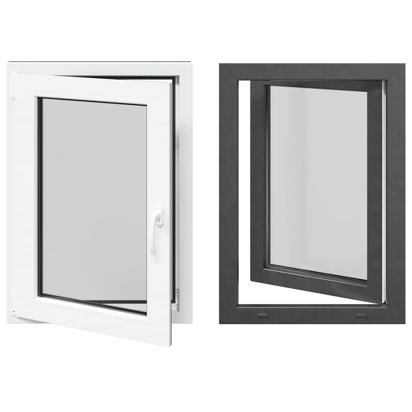 vidaXL Basement Window RISOR 60 x 80 cm PVC and Glass Anthracite