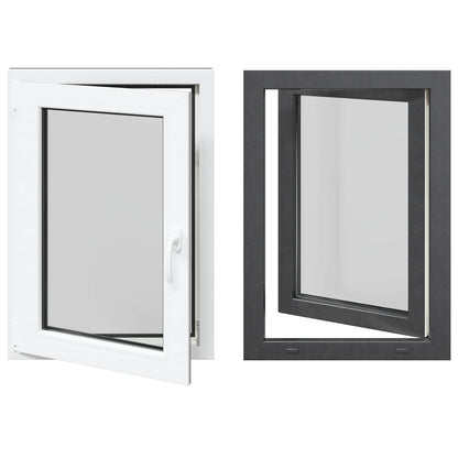 vidaXL Basement Window RISOR 60 x 80 cm PVC and Glass Anthracite