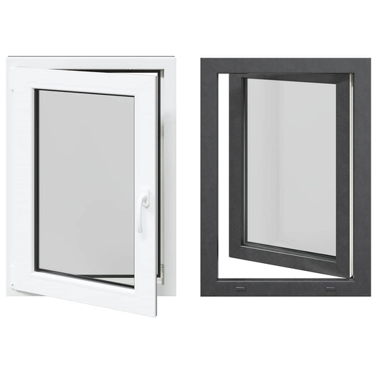 vidaXL Basement Window RISOR 60 x 80 cm PVC and Glass Anthracite