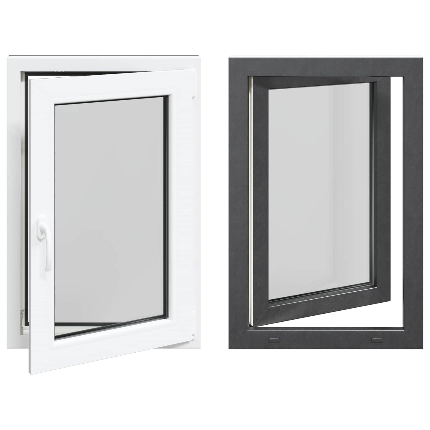 vidaXL Basement Window RISOR 60 x 90 cm PVC and Glass Anthracite