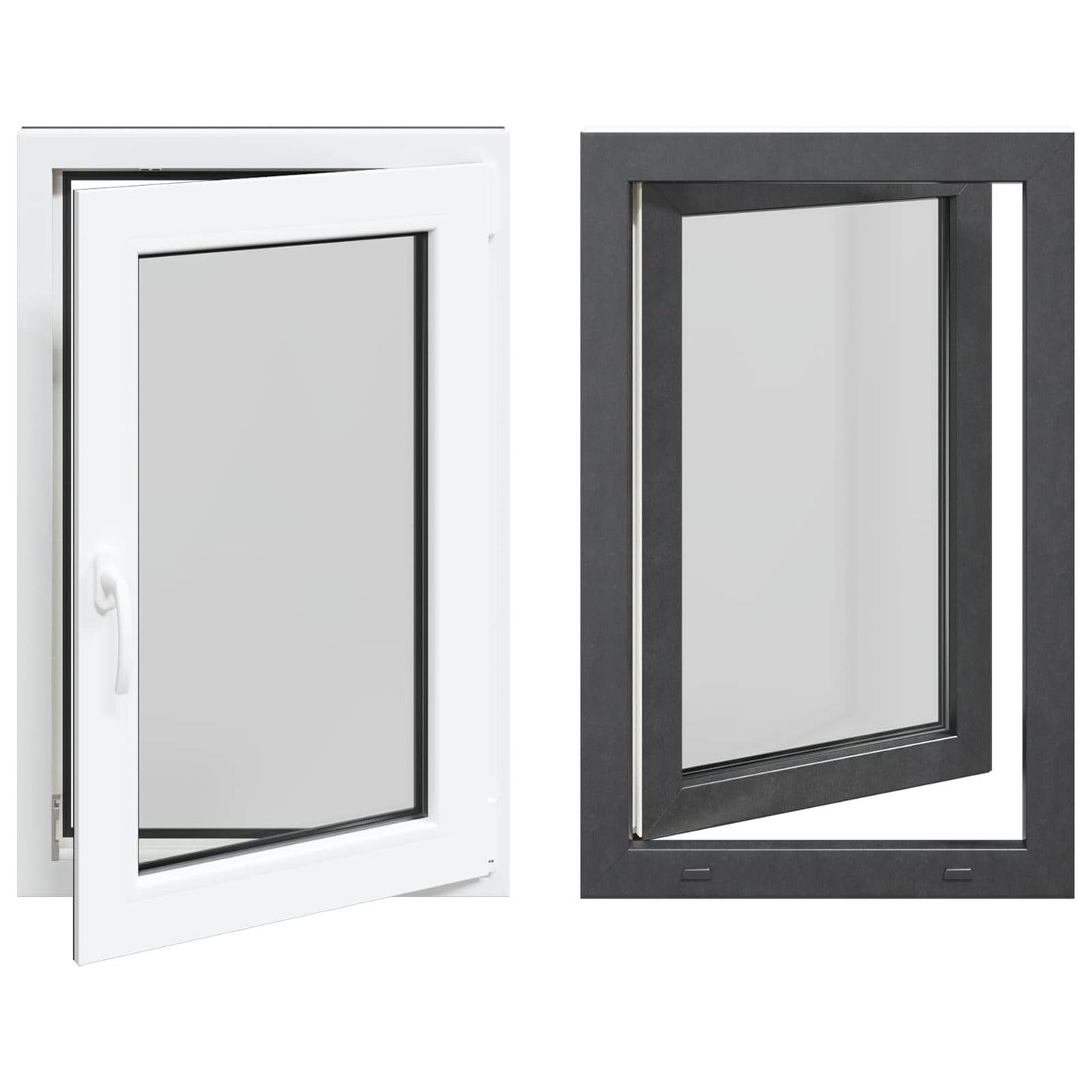 vidaXL Basement Window RISOR 60 x 100 cm PVC and Glass Anthracite