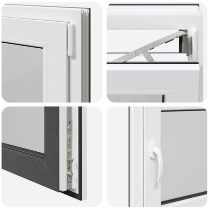 vidaXL Basement Window RISOR 60 x 100 cm PVC and Glass Anthracite