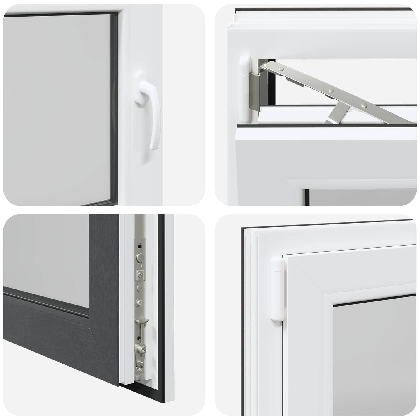 vidaXL Basement Window RISOR 80 x 50 cm PVC and Glass Anthracite