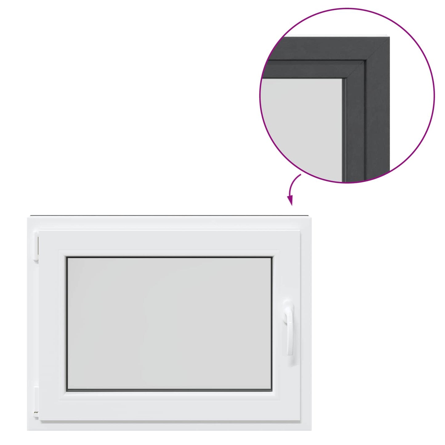 vidaXL Basement Window RISOR 80 x 50 cm PVC and Glass Anthracite