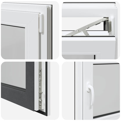 vidaXL Basement Window RISOR 80 x 50 cm PVC and Glass Anthracite