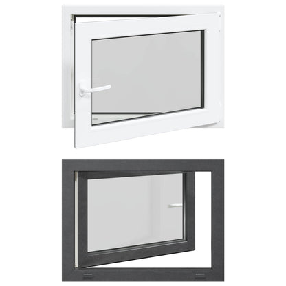 vidaXL Basement Window RISOR 80 x 50 cm PVC and Glass Anthracite
