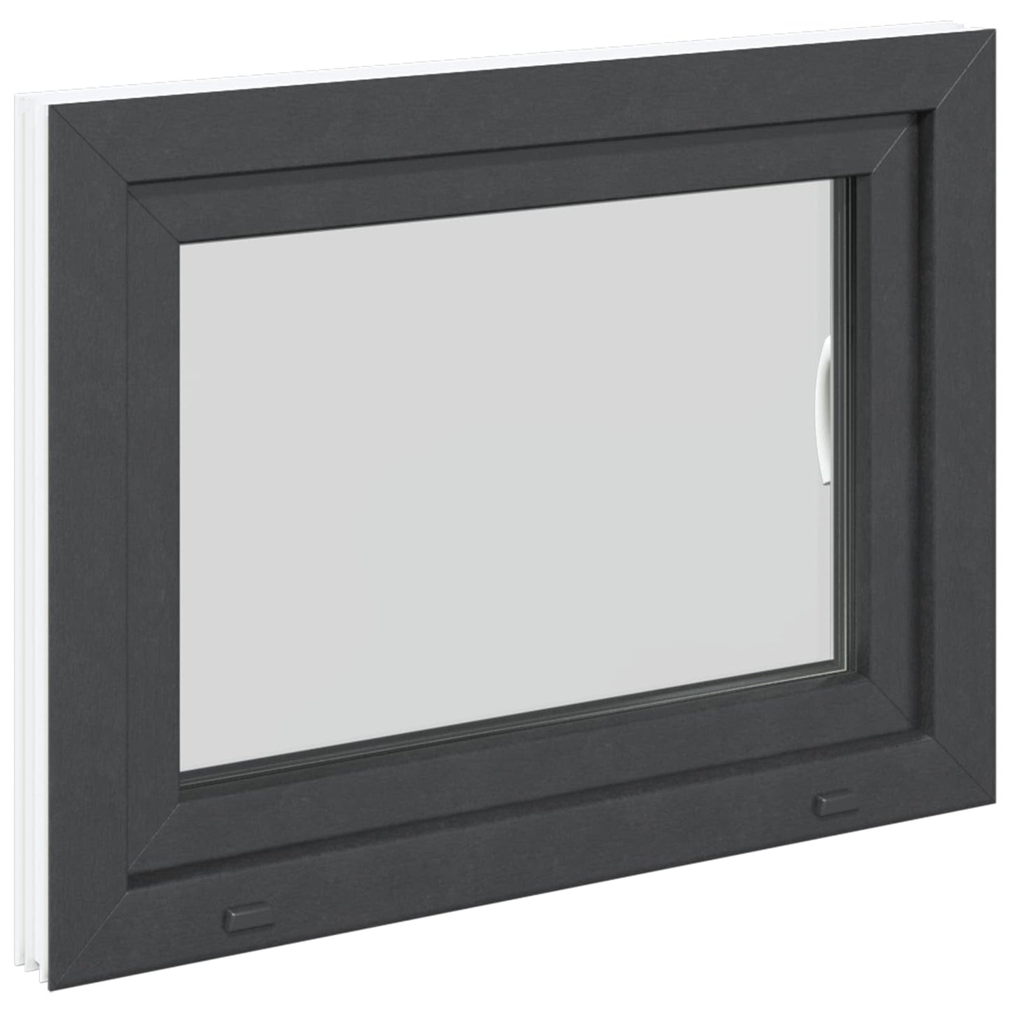 vidaXL Basement Window RISOR 80 x 50 cm PVC and Glass Anthracite