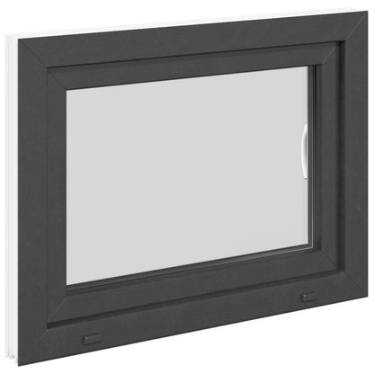 vidaXL Basement Window RISOR 80 x 50 cm PVC and Glass Anthracite
