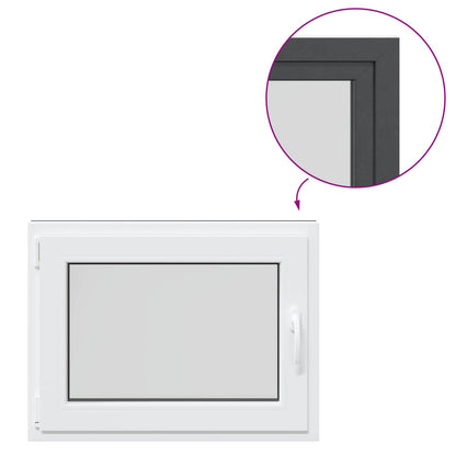 vidaXL Basement Window RISOR 80 x 60 cm PVC and Glass Anthracite