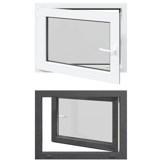 vidaXL Basement Window RISOR 80 x 60 cm PVC and Glass Anthracite