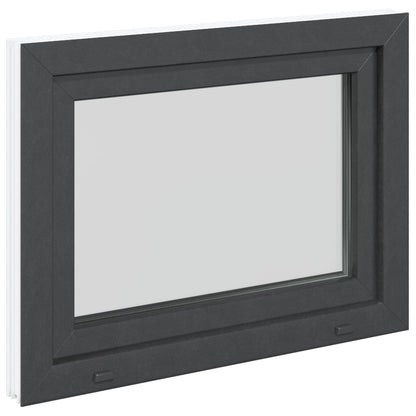 vidaXL Basement Window RISOR 80 x 60 cm PVC and Glass Anthracite