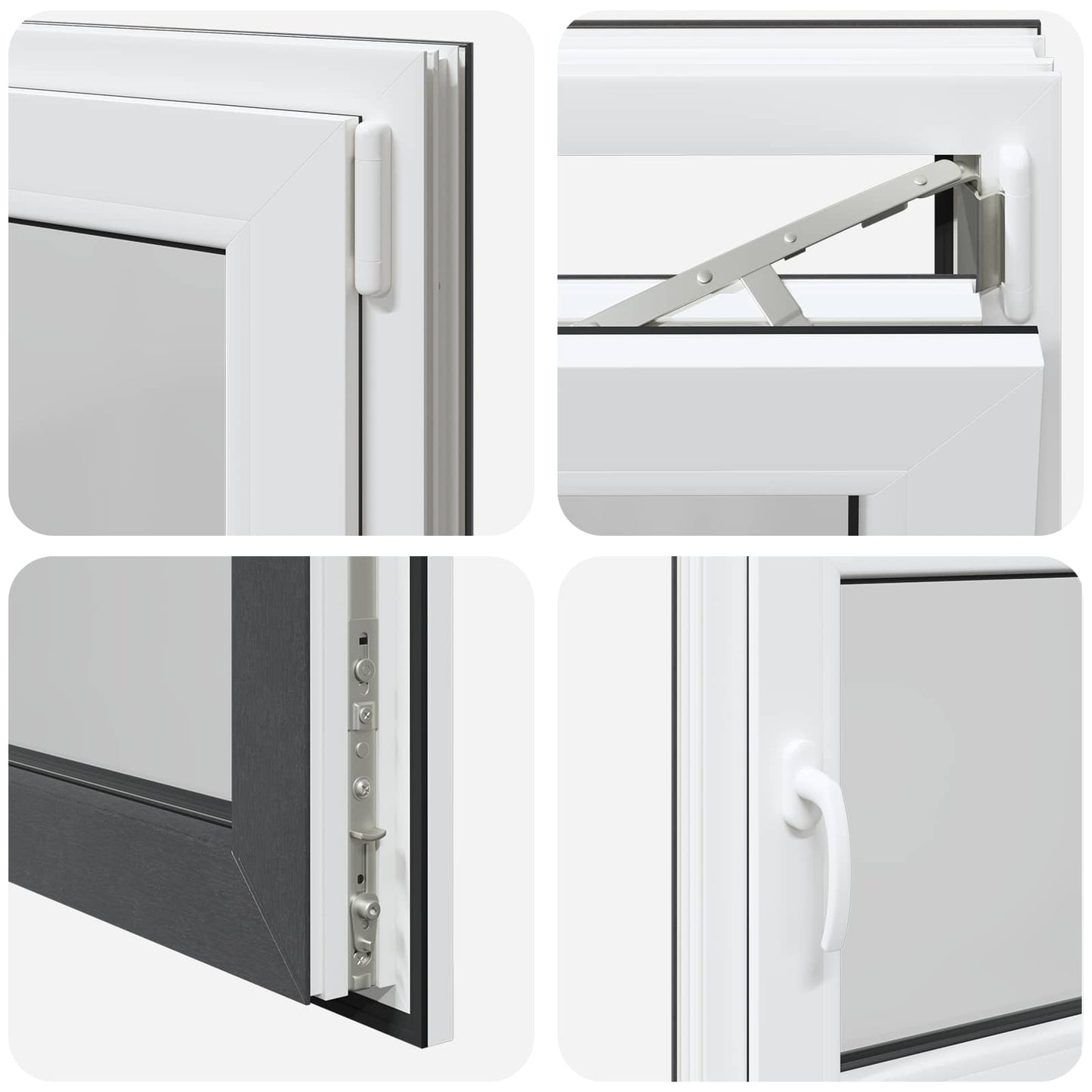 vidaXL Basement Window RISOR 80 x 60 cm PVC and Glass Anthracite