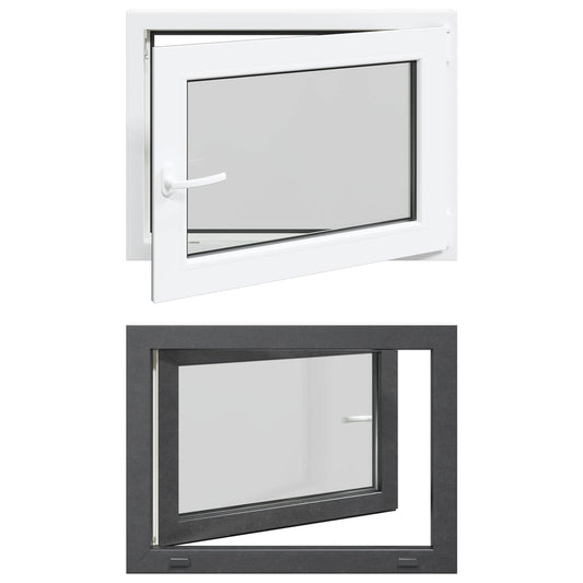 vidaXL Basement Window RISOR 80 x 60 cm PVC and Glass Anthracite