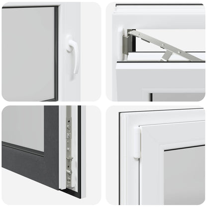 vidaXL Basement Window RISOR 80 x 70 cm PVC and Glass Anthracite