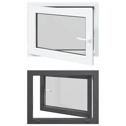 vidaXL Basement Window RISOR 80 x 70 cm PVC and Glass Anthracite