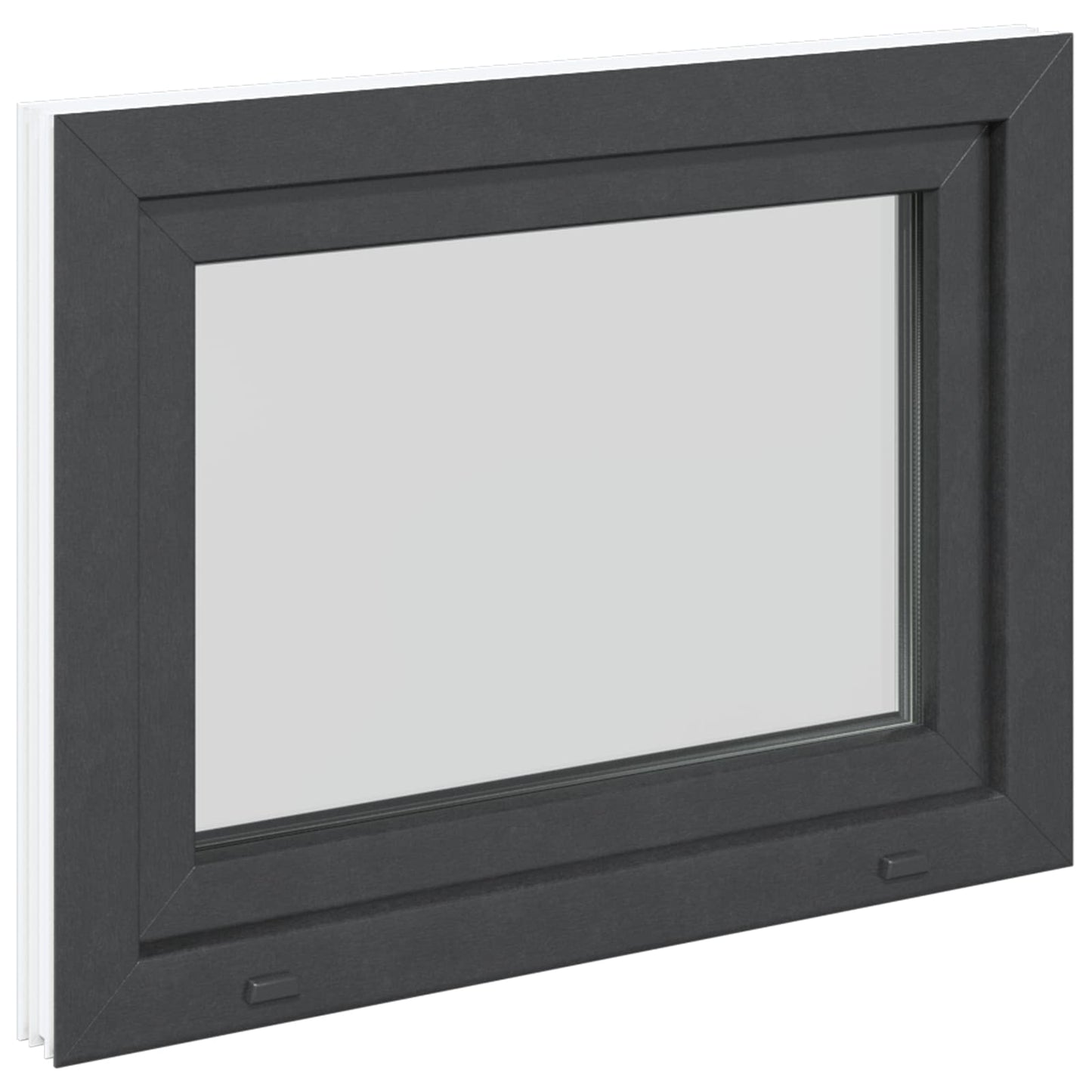 vidaXL Basement Window RISOR 80 x 70 cm PVC and Glass Anthracite