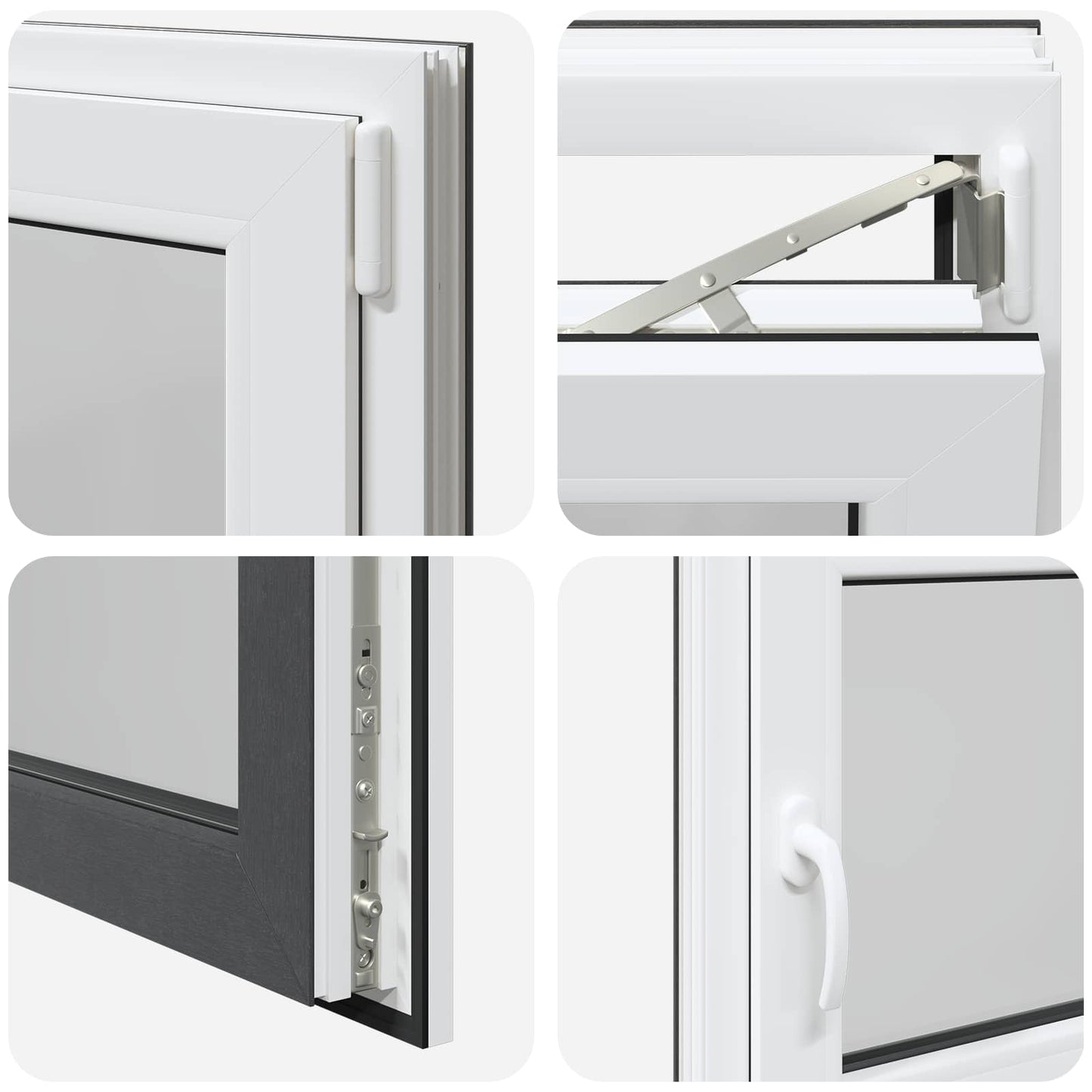 vidaXL Basement Window RISOR 80 x 70 cm PVC and Glass Anthracite