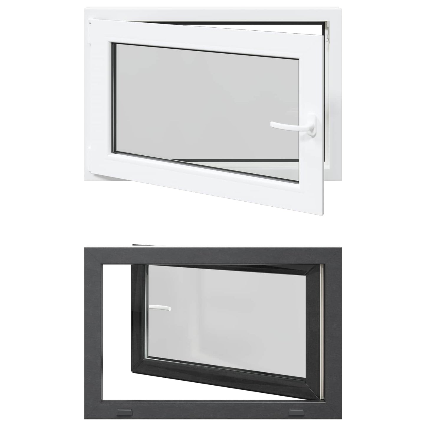 vidaXL Basement Window RISOR 90 x 50 cm PVC and Glass Anthracite