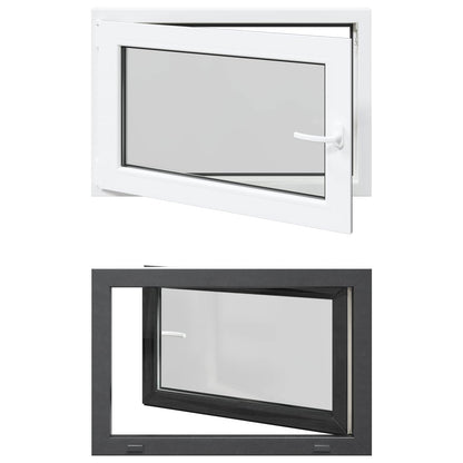 vidaXL Basement Window RISOR 90 x 50 cm PVC and Glass Anthracite