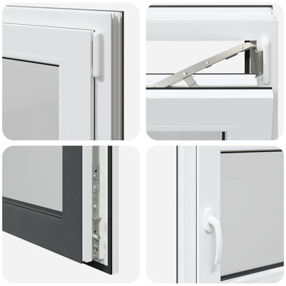 vidaXL Basement Window RISOR 90 x 50 cm PVC and Glass Anthracite