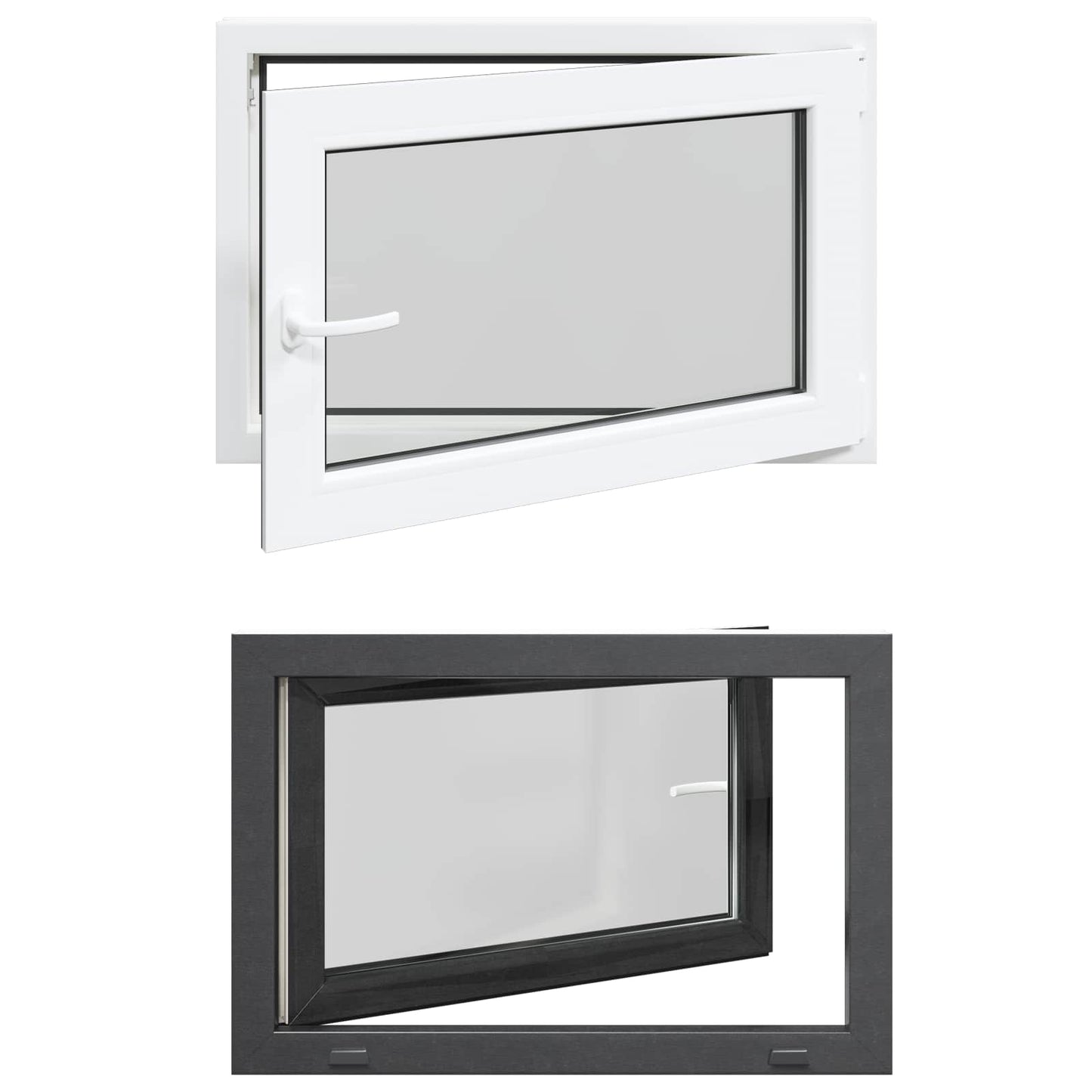 vidaXL Basement Window RISOR 90 x 50 cm PVC and Glass Anthracite