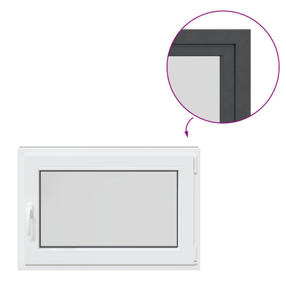 vidaXL Basement Window RISOR 90 x 60 cm PVC and Glass Anthracite