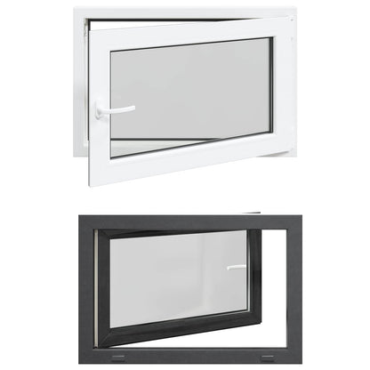vidaXL Basement Window RISOR 90 x 60 cm PVC and Glass Anthracite